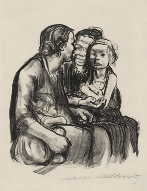 Lot 8118, Auction  115, Kollwitz, Käthe, Zwei schwatzende Frauen mit zwei Kindern