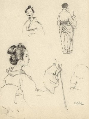 Lot 8398, Auction  115, Orlik, Emil, Skizzen von japanischen Mädchen und Frauen