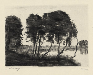 Lot 8491, Auction  115, Ury, Lesser, Bäume am Ufer des Grunewaldsees