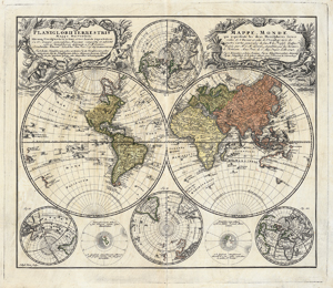 Lot 14, Auction  116, Homann, Johann Baptist, Planiglobii terrestris mappa universalis