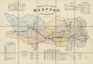 Lot 151, Auction  116, Übersichtskarte von Kärnten, politische und gerichtliche Eintheilung