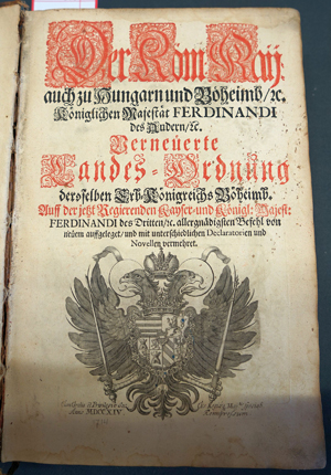 Lot 608, Auction  116, Verneüerte Landes-Ordnung, deroselben Erb-Königreichs Böheimb