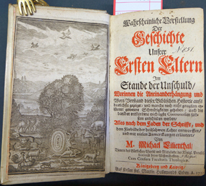 Lot 1181, Auction  116, Lilienthal, Michael, Wahrscheinliche Vorstellung der Geschichte unsrer ersten Eltern