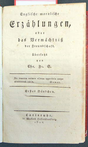 Lot 2053, Auction  116, Englische moralische Erzählungen, oder das Vermächtniß der Freundschaft