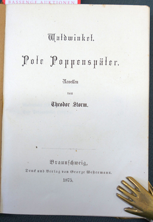 Lot 2223, Auction  116, Storm, Theodor, Waldwinkel. Pole Poppenspäler