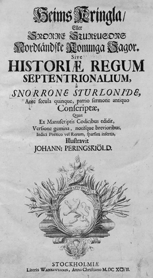 Lot 2225, Auction  116, Sturluson, Snorri und Peringskiöld, Johann, Heims Kringla, Eller Snorre Sturlusors Nordländske Konunga Sagor. Sive historiæ regum septentrionalium, â Snorrone Sturlonide, Ante secula quinque, patrio sermone antiquo Conscriptæ.