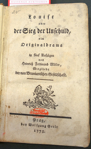 Lot 2278, Auction  116, Möller, Heinrich Ferdinand, Louise oder der Sieg der Unschuld 