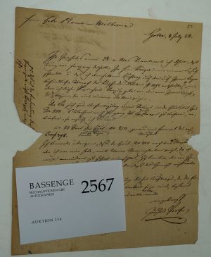 Lot 2567, Auction  116, Perthes, Wilhelm, Brief 1834