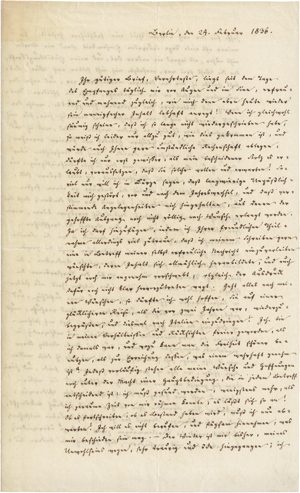 Lot 2594, Auction  116, Varnhagen von Ense, Karl August, Brief 1836