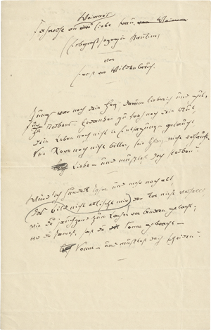 Lot 2598, Auction  116, Wildenbruch, Ernst von, Gedichtmanuskript