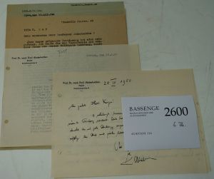 Lot 2600, Auction  116, Abderhalden, Emil, 3 Briefe 1950