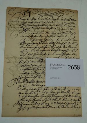 Lot 2658, Auction  116, Friedrich III., Markgraf von Brandenburg-Bayreuth, Brief 1750