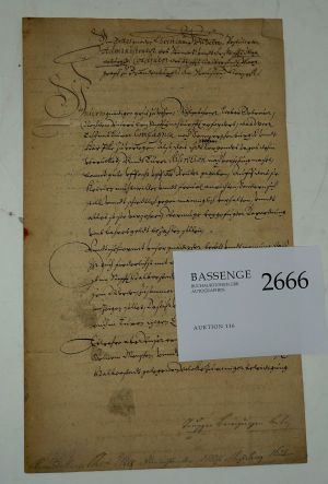 Lot 2666, Auction  116, Christian Wilhelm, Markgraf von Brandenburg, Brief 1623 an den Grafen Stolberg-Wernigerode
