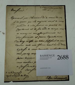 Lot 2688, Auction  116, Schwerin, Curd Chr. Graf von, Brief 1744