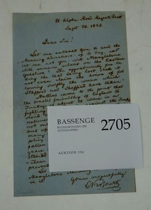 Lot 2705, Auction  116, Kossuth, Lajos, Brief 1853