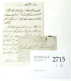 Lot 2715, Auction  116, Wellington, A. Wellesley, Herzog von, Brief 1844
