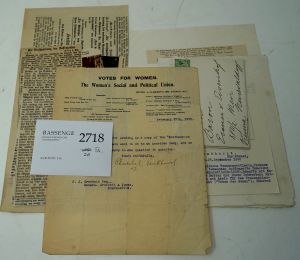 Lot 2718, Auction  116, Pankhurst, Christabel, Brief 1912 + Beigaben