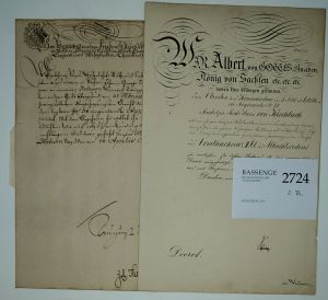 Lot 2724, Auction  116, Albert, König von Sachsen, Urkunde 1896