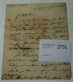 Lot 2751, Auction  116, Godeffroy, Peter, Brief an Karl Friedrich Schinkel