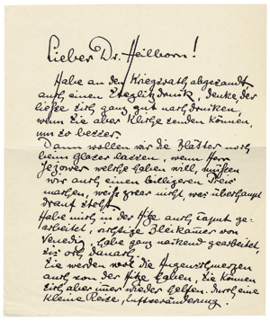 Lot 2761, Auction  116, Zille, Heinrich, Brief an Adolf Heilborn