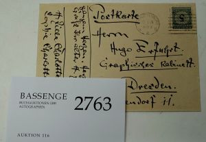 Lot 2763, Auction  116, Zille, Heinrich, Postkarte 1924