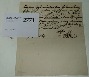 Lot 2771, Auction  116, Iffland, August Wilhelm, Billet 1811