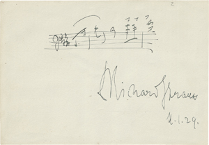 Lot 2789, Auction  116, Strauss, Richard, Musikal. Albumblatt