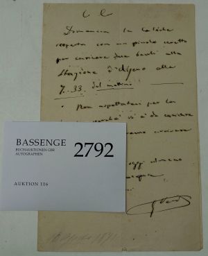 Lot 2792, Auction  116, Verdi, Giuseppe, Brief 1871