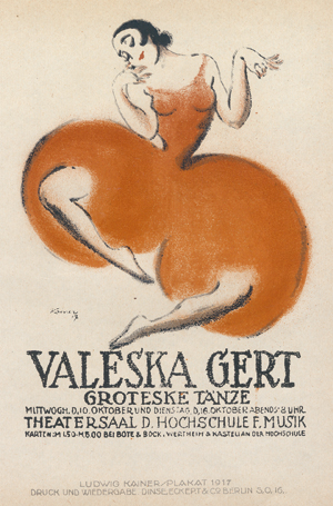 Lot 3020, Auction  116, Kainer, Ludwig und Gert, Valeska, Valeska Gert. Groteske Tänze. Theatersaal d. Hochschule f. Musik. 