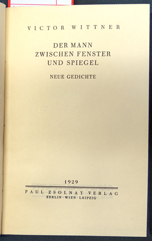 Lot 3955, Auction  116, Wittner, Victor, Der Mann zwischen Fenster und Spiegel