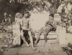 Lot 4030, Auction  116, Gloeden, Wilhelm von, Two male nudes on bench