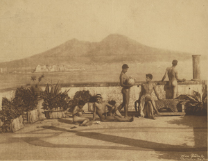 Lot 4033, Auction  116, Gloeden, Wilhelm von, Nude youths on terrace with Naples harbor view in background