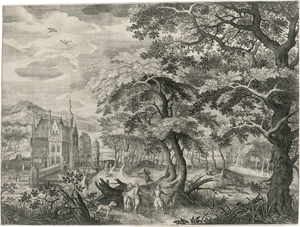 Lot 5128, Auction  116, Londerseel, Jan van, Landschaft mit Paar auf der Jagd