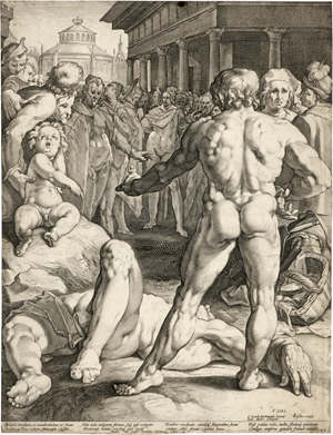 Lot 5145, Auction  116, Muller, Jan Harmensz., Der Zweikampf des Odysseus und Irus
