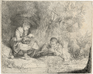 Lot 5178, Auction  116, Rembrandt Harmensz. van Rijn, Der Flötenspieler 