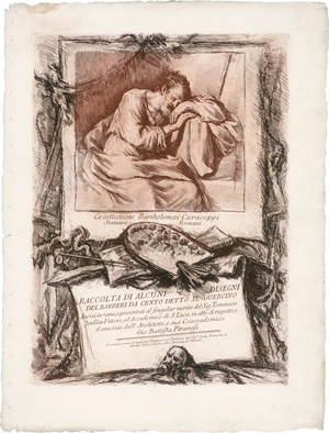 Lot 5654, Auction  116, Piranesi, Giovanni Battista, Titelblatt zu "Raccolta di alcuni disegni del Barberi da Cento