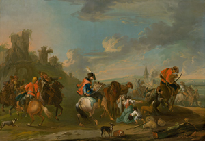 Lot 6020, Auction  116, Rugendas d. Ä., Georg Philipp - zugeschrieben, Panduren eilen zur Rettung eines Dorfes