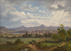 Lot 6059, Auction  116, Doerell, Ernst Gustav, Blick auf Teplitz in Nordböhmen, Tschechien