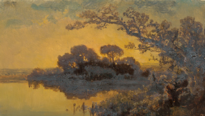 Lot 6067, Auction  116, Piepenhagen, Charlotte, Waldweiher in der Abendsonne