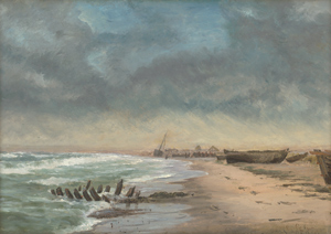 Lot 6162, Auction  116, Locher, Carl Ludvig, Gewitterstimmung am Meeresufer von Skagen