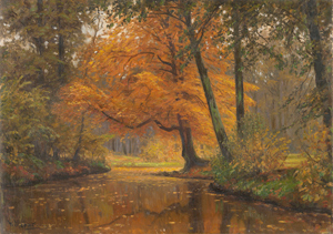 Lot 6219, Auction  116, Moras, Walter, Herbststimmung an einem Waldsee