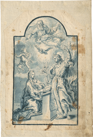 Lot 6303, Auction  116, Fromiller, Josef Ferdinand, Die Verkündigung an Maria mit Gottvater und dem Heiligen Geist. 