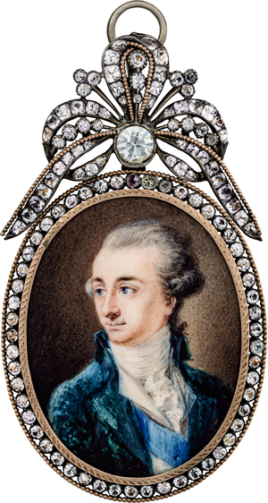 Lot 6480, Auction  116, Polnisch, um 1780/1785  . Miniatur Portrait des jungen Fürsten Stanislas Poniatowski mit blauem Cordon des St. Andreasordens