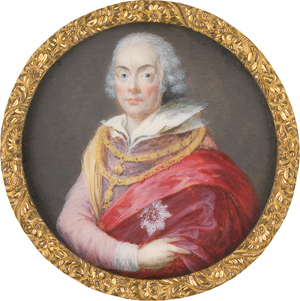 Lot 6491, Auction  116, Füger, Friedrich Heinrich - Schule, Miniatur Portrait Graf Karl Hieronymus Pálffy von Erdőd mit Ordensketten