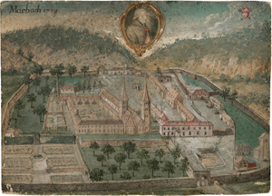 Lot 6607, Auction  116, Süddeutsch, 1789. Das Marbacher Kloster mit dem Klostergarten und der Alexanderkirche