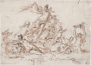 Lot 6697, Auction  116, Pellegrini, Giovanni Antonio, Die Nymphe Galatea im Muschelwagen von Delphinen gezogen