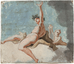 Lot 6740, Auction  116, Oberitalienisch, 18. Jh. Apollo und ein Putto auf Wolken