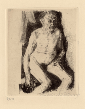 Lot 8174, Auction  116, Kollwitz, Käthe, Sitzender männlicher Akt