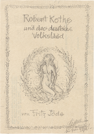 Lot 8586, Auction  116, Fidus, Robert Kothe und das deutsche Volkslied