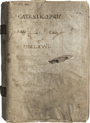 Lot 46, Auction  117, Gritti-Famiglia, Catastico privato. Libro di tutti li acquisti et instromenti scritture appartinenti alla Casa Gritti. Ital-lat. Hs. auf Papier